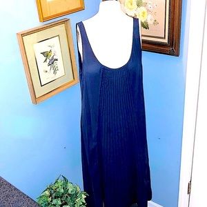 Eileen Fisher blue sleeveless silk dress Sz M